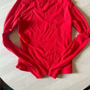 SKIMS Vibrant Red Long Sleeve Tee